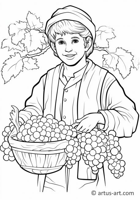 Pagina da colorare del raccolto di uva spina